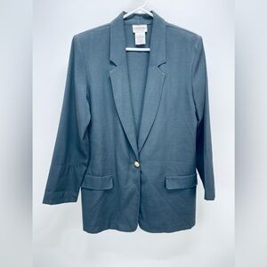 Vtg. Essentials by Worthington Black  Women's Blazer Size 12 One Button Front